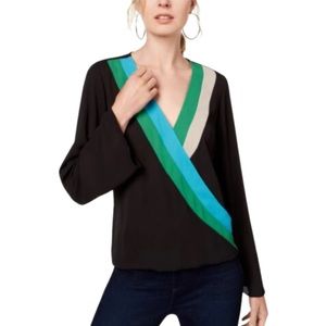 INC, Colorblock pullover Blouse, V-Cross Blouse